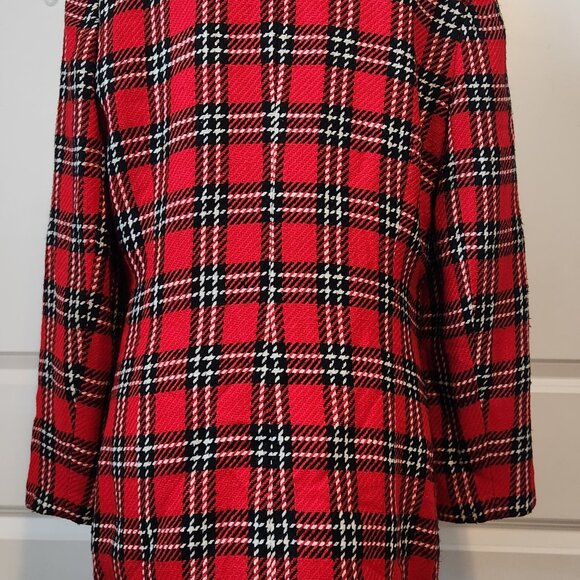 Vintage Preston & York Red Plaid Blazer Size 10 - Picture 2 of 15